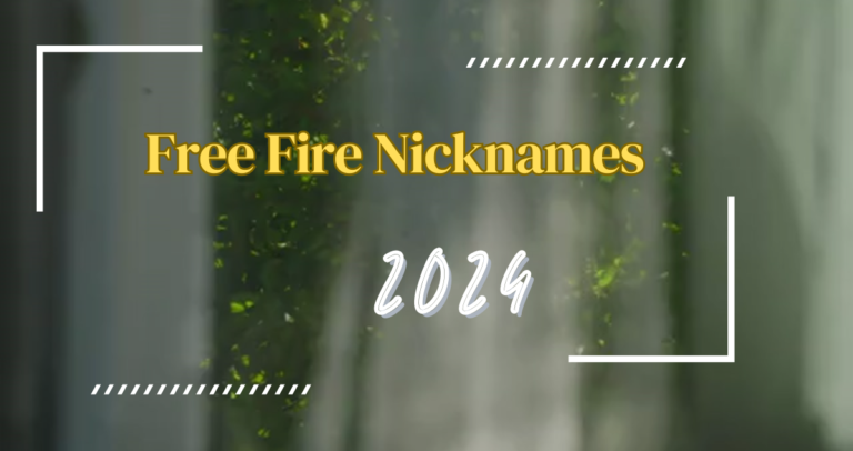 820+ Amazing Free Fire Nicknames 2024